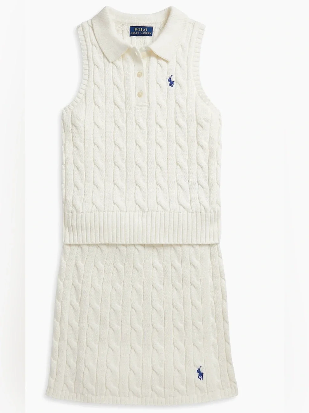Polo Ralph Lauren Girls Cable Knit Sweater Skirt Set NWT